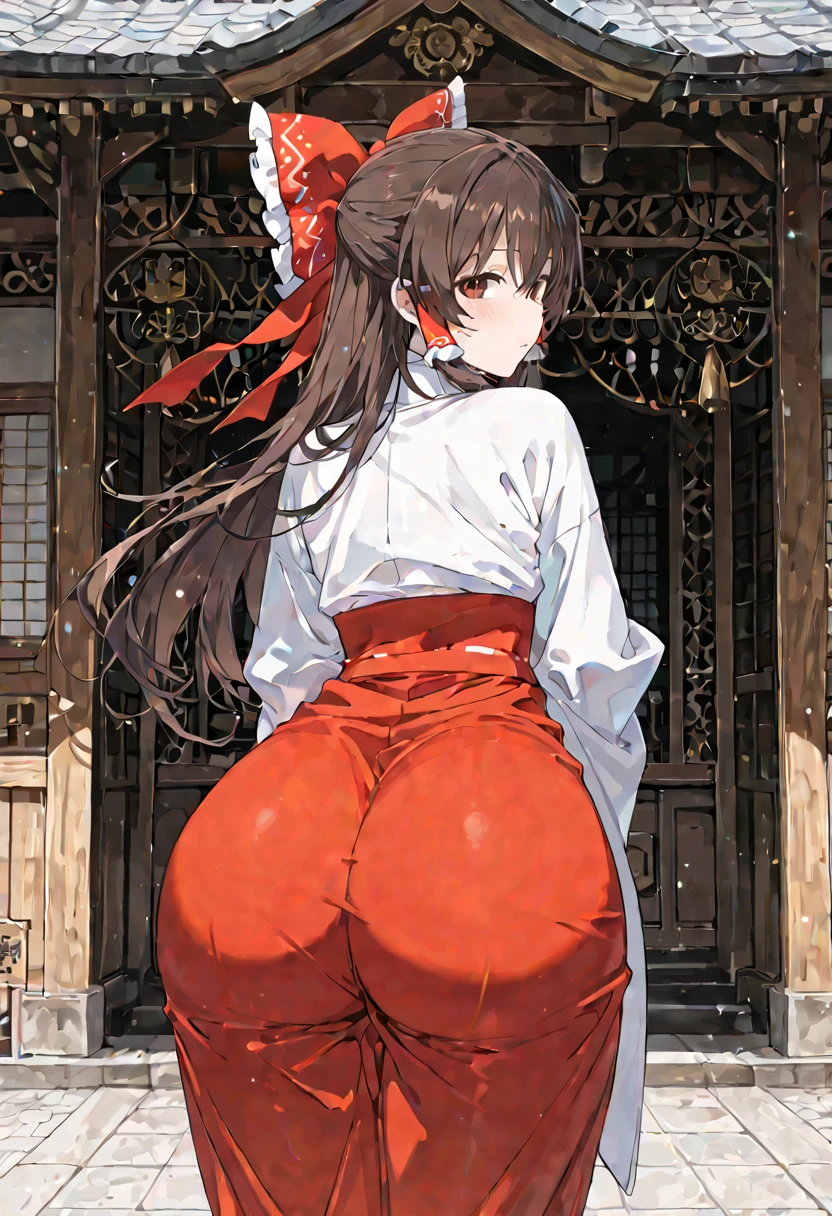 Japan white clothes,Red Hakama, a little big breast, ass