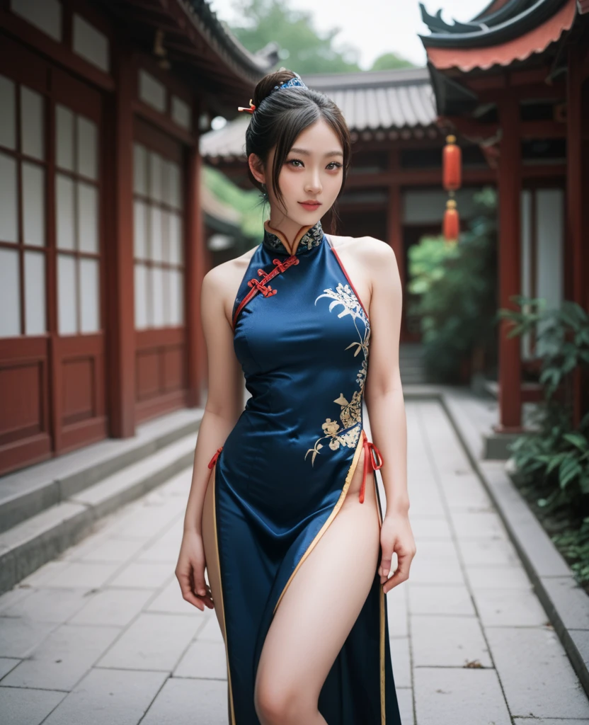 (((very detailed , 8k wallpaper, masterpiece, High resolution, highest quality))), ((Beautiful woman, Model-like posture, acrobatic pose,fighting pose,)),((Chinese dress style idol costume, Cute colorful pattern and sexy slit&sexy costume.):1.5),(Chinese dress style idol costume:1.4),
(Cute colorful frills and sexy slit&sexy costume.:1.3), ((very detailed顔, very detailed black eyes, extra detailed body, highest qualityのリアルテクスチャスキン)), (Short Bob Cut Hair, white skin,), (Chinese style wall), surreal, digital paint,