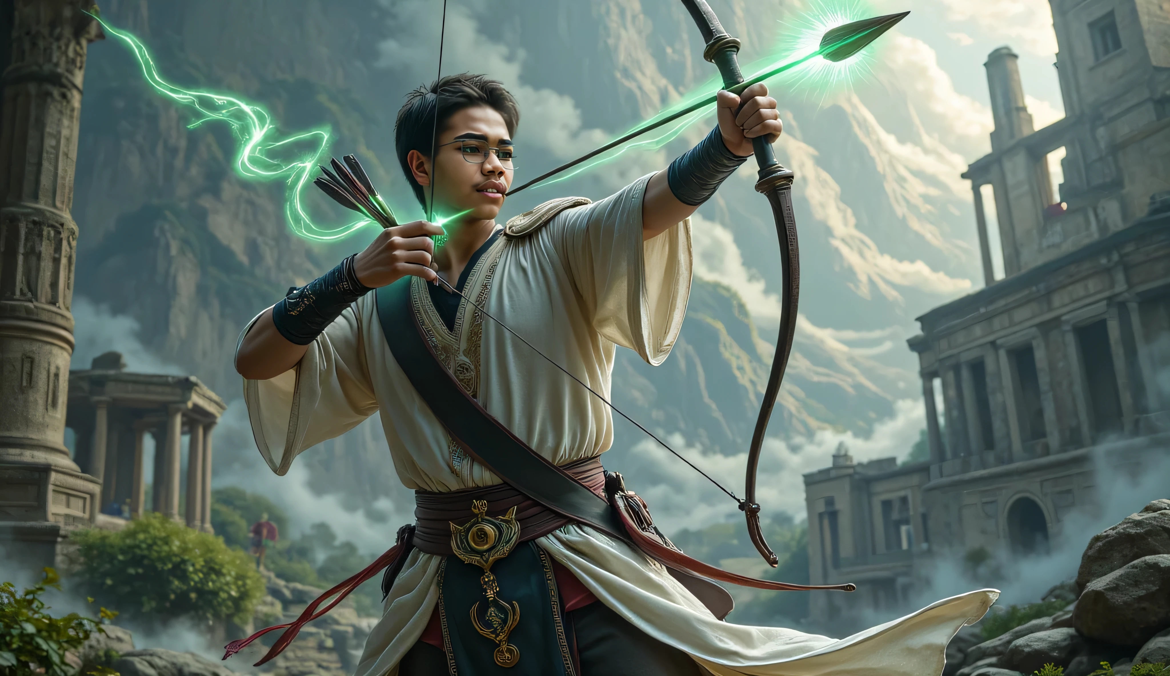 man, archer, with clothes, magic