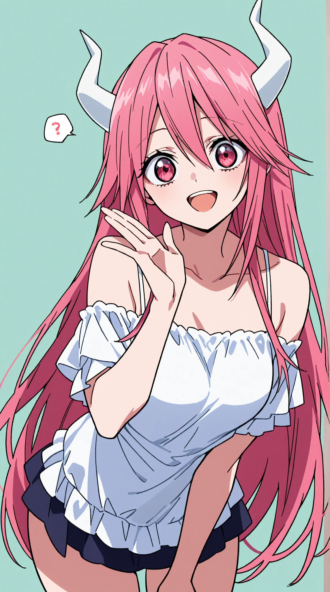 1girl, louise francoise le blanc de la valliere, :d, armpits, bare shoulders, blue nightgown, blush, breasts, cowboy shot, grey background, hair between eyes, hand to own mouth, holding riding crop, long hair, looking down, naughty face, nightgown, open mouth, pink eyes, pink hair, riding crop, sidelocks, simple background, sleepwear, sleeveless, small breasts, smile, solo, spaghetti strap, standing, strap slip, teeth, upper teeth only, very long hair, absurdres, highres, masterpiece, best quality, mid, <lora:char - louise francoise le blanc de la valliere - v1 - bionagato:1>