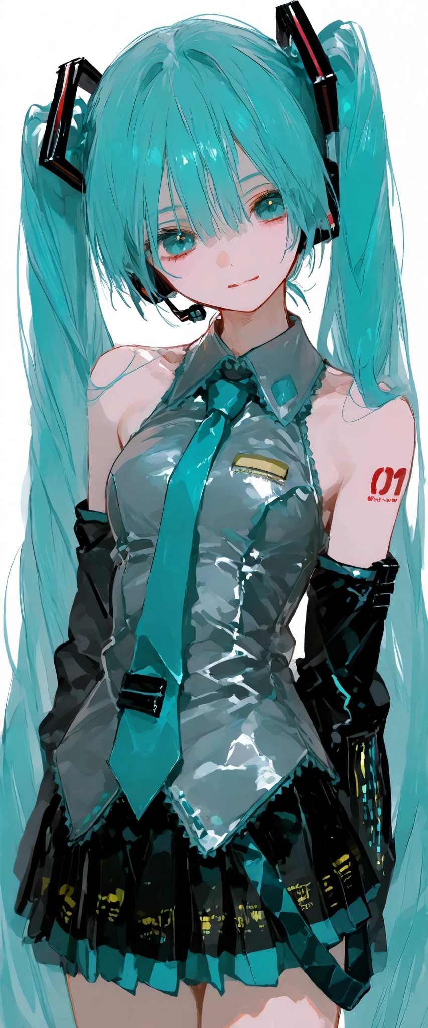 8k wallpaper、 top quality 、 Masterpiece、 one woman、 748cm style 、 Hatsune Miku、