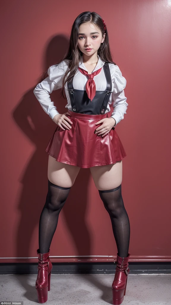 tutututu, red thighhighs, 
cinematic style,realistic,masterpiece,best quality,extremely detailed,absurdres resolution,High quality texture,Cinematic Lighting,1girl Sitting at the table fixing robots,robot dog,cute genius japanese school girl,red necktie, glasses,protective gloves,in a A basement full of neo pipes,welding,precision instruments,complex circuit,vacuum tube punk,high heels,
<lora:OC:0.15> <lora:LowRA:0.3>
 <lora:tutuhb_00004:0.85>