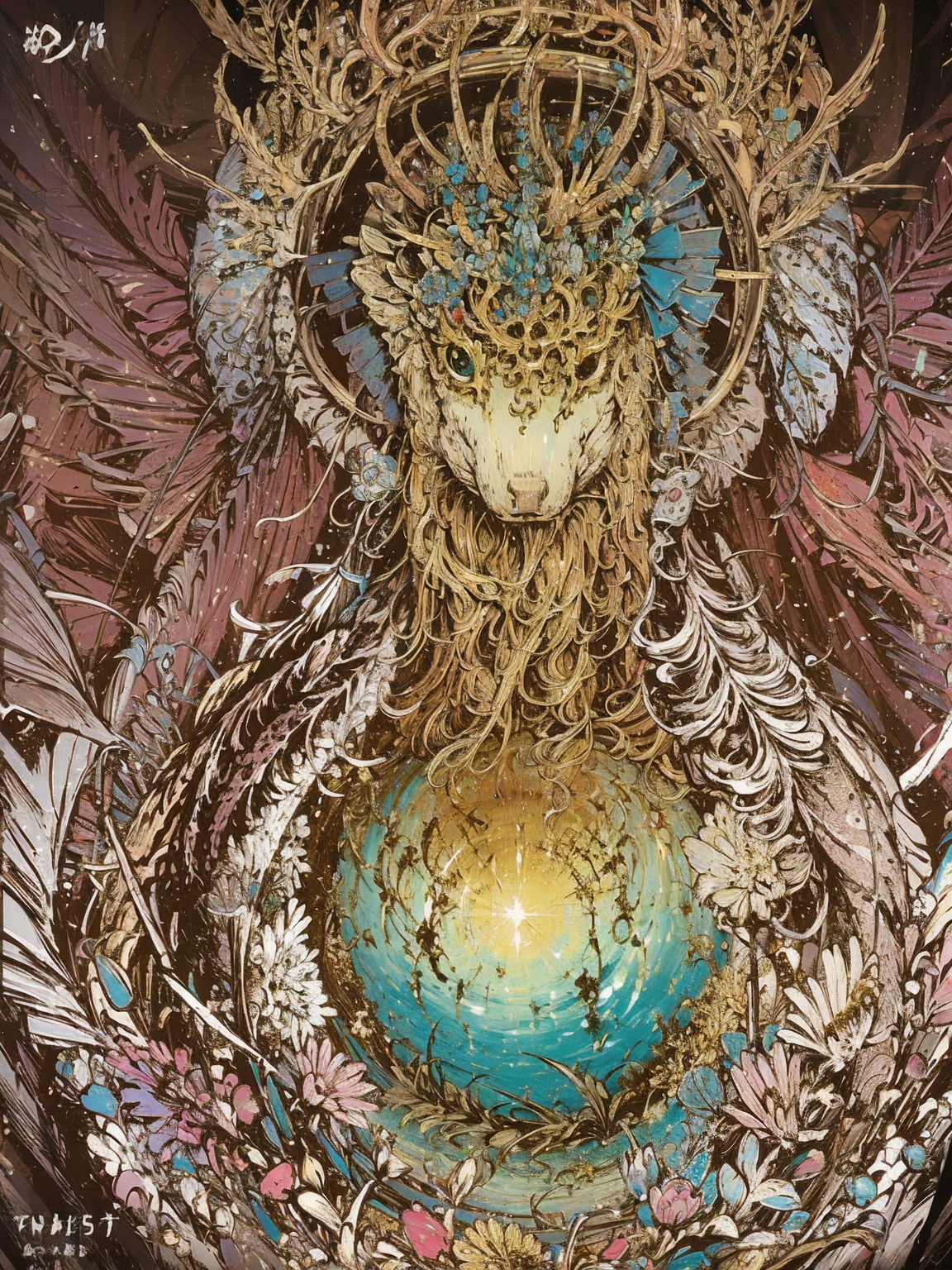 fire queen, majestic, ( by Julie Heffernan:1.3) , (masterpiece, high quality, highres, official wallpaper, official art,:1.1)
