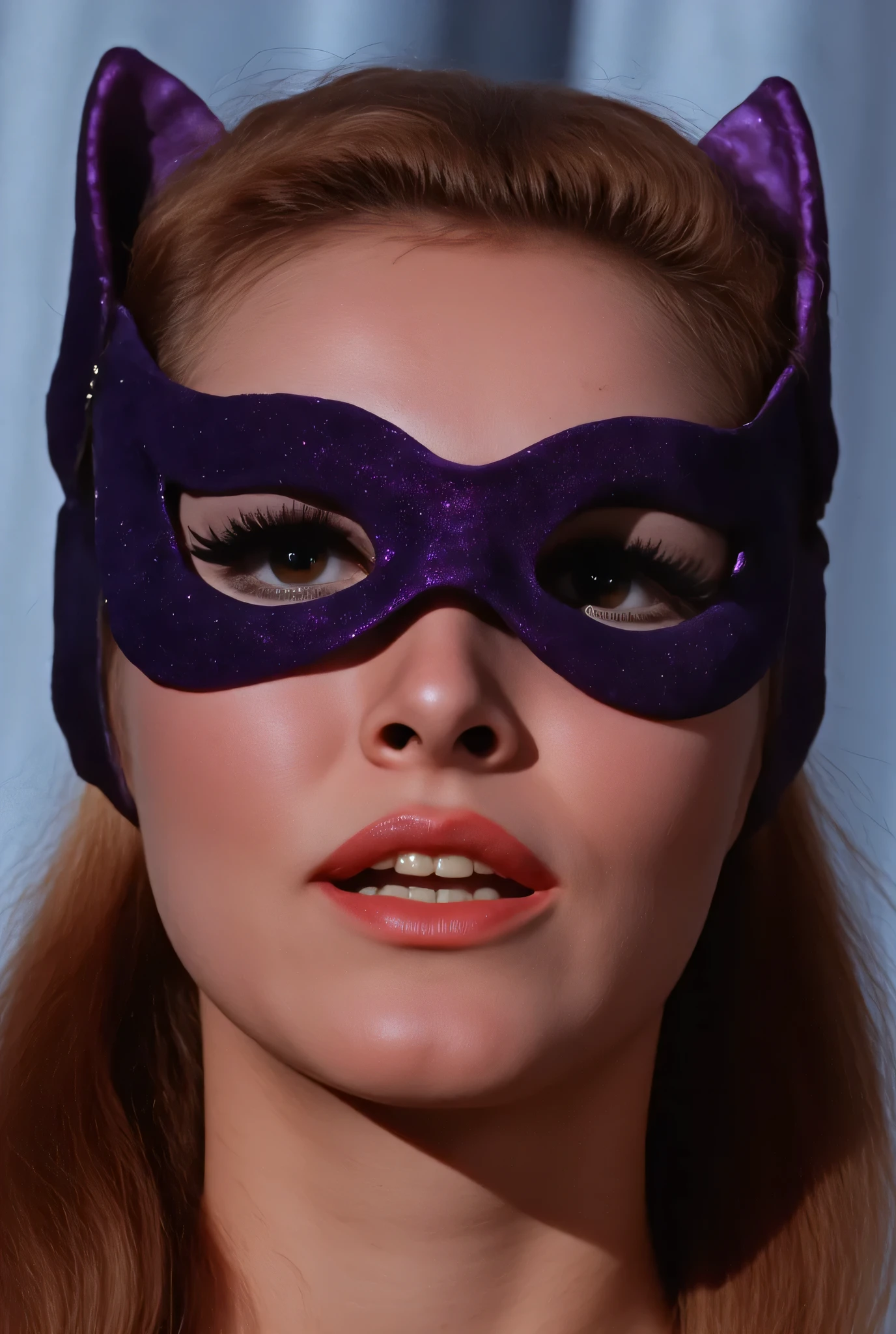 Ultrarealistic, 4K, high resolution. NSFW. wearing eyemask no cowl. picture of face only
