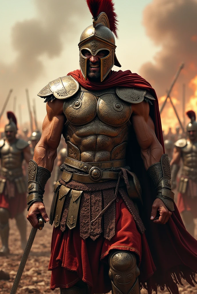 A Spartan warrior, fighting, breathtaking armor, armor made of black gold, epic, 8K
(best quality, 4k, 8k, highres, masterpiece:1.2), ultra-detailed, (realistic, photorealistic, photo-realistic:1.37), HDR, UHD, studio lighting, ultra-fine painting, sharp focus, physically-based rendering, extreme detail description, professional, vivid colors, bokeh
Medium: illustrations, oil painting, 3D rendering, and photography
Additional Details:Intense battle scene, sweat dripping down the warrior's face, muscular physique, fierce expression, shield and spear in hand, sparks flying as the weapons clash, dust and smoke filling the air, dramatic lighting casting strong shadows, fierce determination in the warrior's eyes, intense energy in the scene
Artistic Style: Epic battle scene, capturing the intensity and power of the Spartan warrior
Color Palette: Rich and bold colors, with a mix of dark hues and vibrant tones to emphasize the epic nature of the scene
Lighting: Dramatic and dynamic lighting, highlighting the warrior's strong features and adding depth to the overall composition
