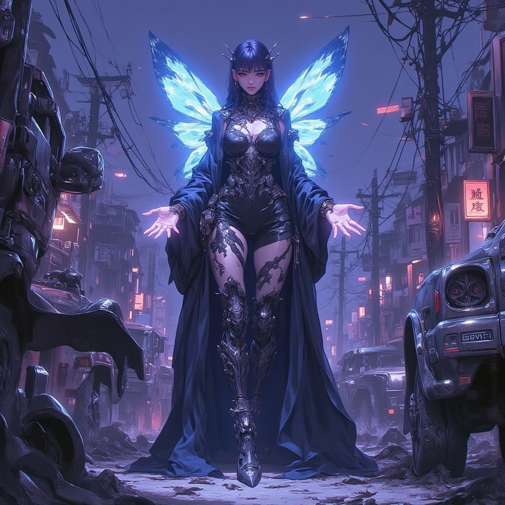 ((best quality,8k, masterpiece))),((highly detailed)),((anatomically correct)),((sharp image)), charismatic, girl wearing dino usual,she and dino girl,wings,black theme, black hair,22 years, full body --auto --s2