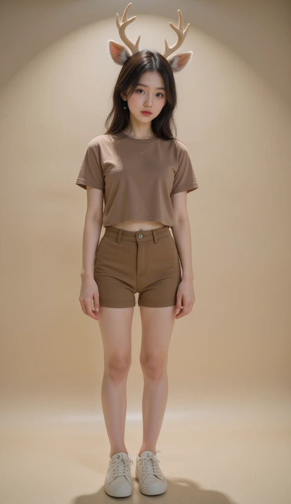 (masterpiece,best quality, photo-realistic:1.4),(intricate details), exmetely detailed, cinematic lighting,(portrait,front view,view from below, looking at viewer:1.3),, 1girl,solo,a 25yo Japanese female,(black tank top,shorts,cat ear,choker:1.4),sandals,(standing, desperate pose, thighs:1.5),,grinning, brown hair, detailed face, detailed eyes, fine textured skin, pale skin,photo background,indoors,in the house,(peeing self, urination, pee pudle:1.5),