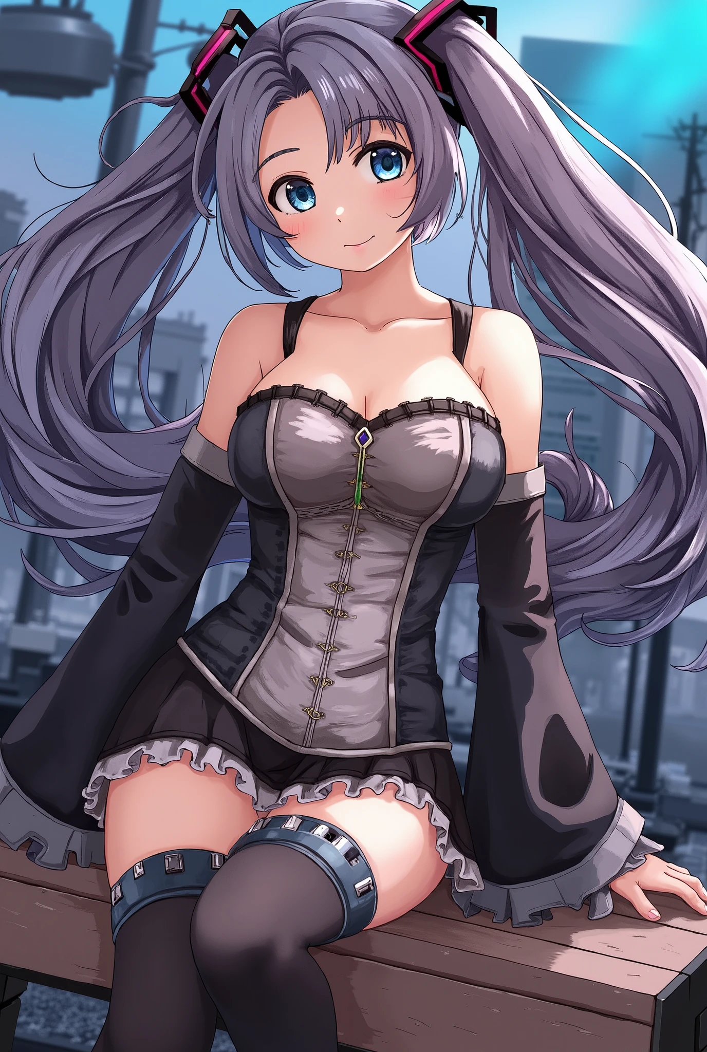 NSFW, (最high quality, 4k, High resolution, masterpiece:1.2), Super detailed, (anime style, photorealistic:1.37), cinematic light, , (((young woman))), (round eyes), (small face), (high detail skin: 1.2), clavicle, cute face, beautiful appearance, long eyelashes, (rainbow hair, blue eyes), (beautiful breasts:1.5), (slim body shape:1.5), very detailed顔と肌の質感, fine eyes, natural makeup, colorful costumes, gorgeous maid outfit, bewitching woman, sit down and hug your knees, lift the skirt, Enjoying the act, A glimpse of sexy lingerie, staring eyes, beautiful skin, shiny skin, perfect fingers, five fingers, anatomically correct, background bokeh, high quality, surreal, bright colors, ((very detailed, photo shoot)),