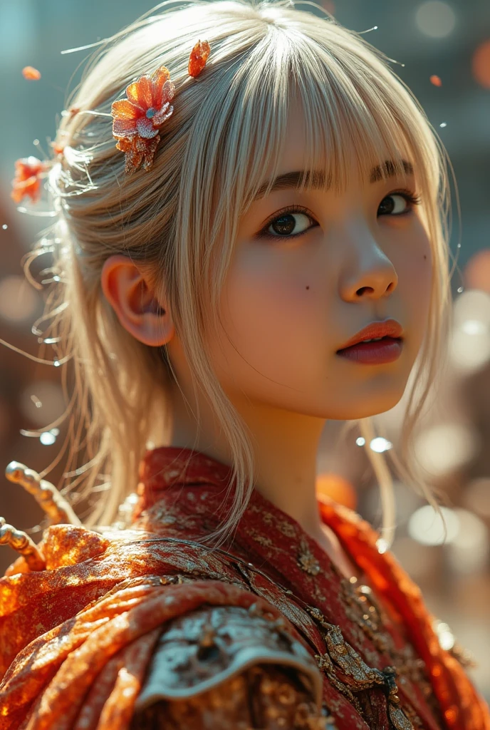 best quarity,Meisterwerk,super high res,(lifelike:1.4),Raw photo,1 Girl,blonde Hair,deep blueeyes,Detailed eyes and face,black business suit,Dynamic Lighting,in dark,Deep Shadow,OFFICIAL ART,Unity 8k wallpaper,hyper detailed,Beauty and aesthetics,ish high quality,beutiful,Meisterwerk,the best quality t,(zentangle,a Mandala,Tangles,Entanglement:0.6),elegance,Japanese shrine costumes,Streamers fly,Meisterwerk,best quarity,still from a movie,Floating in the sky,mingliang,joyful,Warm and soft lighting,Sundown,majestic,(Meisterwerk),Shoulders exposed skin,Small breasts,Small breasts,Flat Bust,sidebrilliance,Beautiful nipples,(Delicate and beautiful eyes:1.2 )