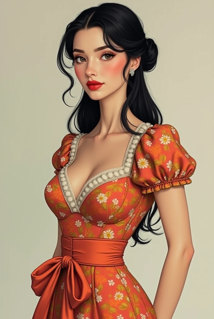 Hyper detailed Full body portrait of passionate woman in hyper provocative dress, flirts actively, Whimsical character design, creative, expressive, detailed, colorful, stylized anatomy, high-quality, digital art, 3D rendering, stylized, unique, award-winning, Adobe Photoshop, 3D Studio Max, V-Ray, playful, plain background