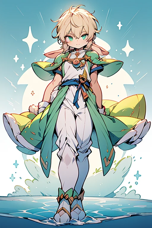 (((male, solo, bunny boy, White fur, elegante fantasy clothes))), elegante clothes, fantay clothes,green eyes, seafoam green clothes, ranger, pixiv, masterpiece, cute, (((fullbody)))
