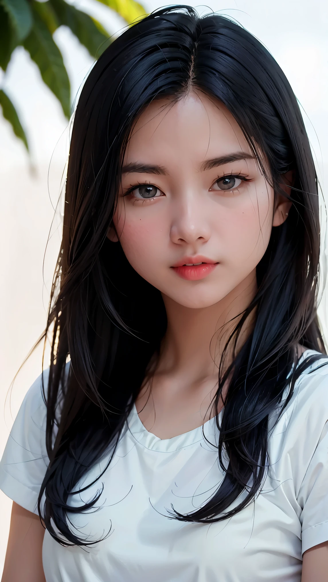 1girl, long hair, White top, (white background:1.2), from front, standing, (soft lighting:1.2), shot on Canon EOS 5D, BREAK
(upper body:1.2), , best quality, ultra high res, (photorealistic:1.4), masterpiece, real-life skin, hyper real, perspective, detailed beautiful eyes and detailed face,