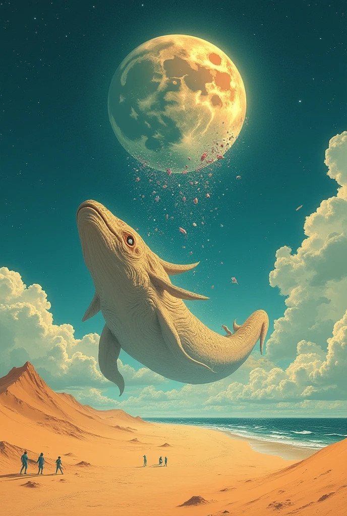 masterpiece, best quality, a (deep1full female) emerging from out of the ocean, teeth, night time, full moon<lora:deepone-beta1-000012:1>, stalliona, mermaid