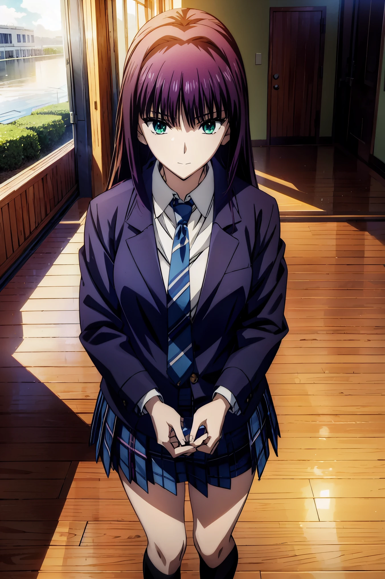 Lunch,赤 purple hair, green eyes, eyes like jewels,((最 high quality)), (( Masterpiece)), ( Details), 1 girl , is laughing, blazer uniform,赤 purple hair, green eyes , eyes like jewels, 超 nothing , ((( green eyes))),赤 purple hair, beautifulアニメ高校の女の子,( Masterpiece:1.2, 最 high quality ), ( exists, photo exists:1.4), beautifulイラスト, ( natural light , Movie Screenplay ), nsfw, watch viewers , COWBOY SHOOTING , Front view of the company :0.6, seat, Japanese, college student の女の子, perfect face, beautiful髪, beautiful顔, beautiful and amazing eyes, beautiful鎖骨, beautiful体, beautiful胸, beautiful太もも, beautiful足, beautiful指 , ((( navy jacket ), Light blue shirt , details beautiful DEL I'm CATE EYES FULL OF DEC I ON , BLACK SOCKS, blue tartan ribbon tie )), ( beautiful風景), evening , Riverside, walk, Smooth Anime CG Art , 魅惑的な Anime Girl , MAKE A GIRL IN A LONG COAT , nothing , 非常に Detailsななイラスト, DARK BLUE PLEATED MINISKIRT VIBRATOR , RAW Photo , Film Grain , is standing , U nothing and 8K Connection , 長い赤 purple hairと green eyesをした Anime Girl , anime moe art style , 若い Anime Girl の接写, Smooth Anime CG Art , beautifulアニメの college student の女の子, anime moe art style , シュールな college student の女の子, Anime Girl , 魅力的な Anime Girl , シュールな college student の女の子, GIRL WITH SHINY CLOTHING , nothing , CG Details , high quality shadows, beautiful、delicate face、すべての Details , ディテール beautiful DELICATE EYES FULL OF DECISION,break( nothing 8Kの壁紙 ),(高度に CG Details 8kの壁紙),Makima ( chainsaw man ),Scathach ( Destiny / GRAND ORDER REQUIRED ),Reika Shimohira , nothing , とても繊細で beautifulCGイラスト,最 high quality , exists Feeling , exists fabric, exists texture,((( debris flies))), (((最 high quality ))),8k,At 32k, Masterpiece, beautiful and charming anime woman , supermarket, 非常に Detailsな, nothing ,シュールな college student の女の子, Masterpiece, 最 high quality , high quality , Freshness , high quality texture, high quality shadow, 高 Details, sex, seat, college student , alone,I, alone, alone, ADULT BIB , beautiful長い脚, beautiful胸, beautiful太もも, Tight legs , beautiful leg line , Slender Hips at an Unmanned Bar ,Mature body girl, Big breasts only , beautiful胸,reddish purple hair, purple hair, BLACK CURRANT HAIR , charming Anime Girl , colorful hair, straight hair ,shy smile,幸せそうなsmile, Brilliant appearance ,cute smile,Cool Beauty, beautiful女性, handsome face , beautiful写実性, attractive figure , enchanting face , Calm expression , beautiful髪,smile, colorful eyes , green eyes,Jade Eyes, beautiful目,bright eyes, DELICATE EYES FULL OF DECISION, Jewel Eyes ,Jade Eyes,( green eyes:1.5), charming face ,8 heads,Height: 174cm,彼女は首に necklace 身に着けています, necklace ,beaded necklace ,Magatama Accessories,smile, Height