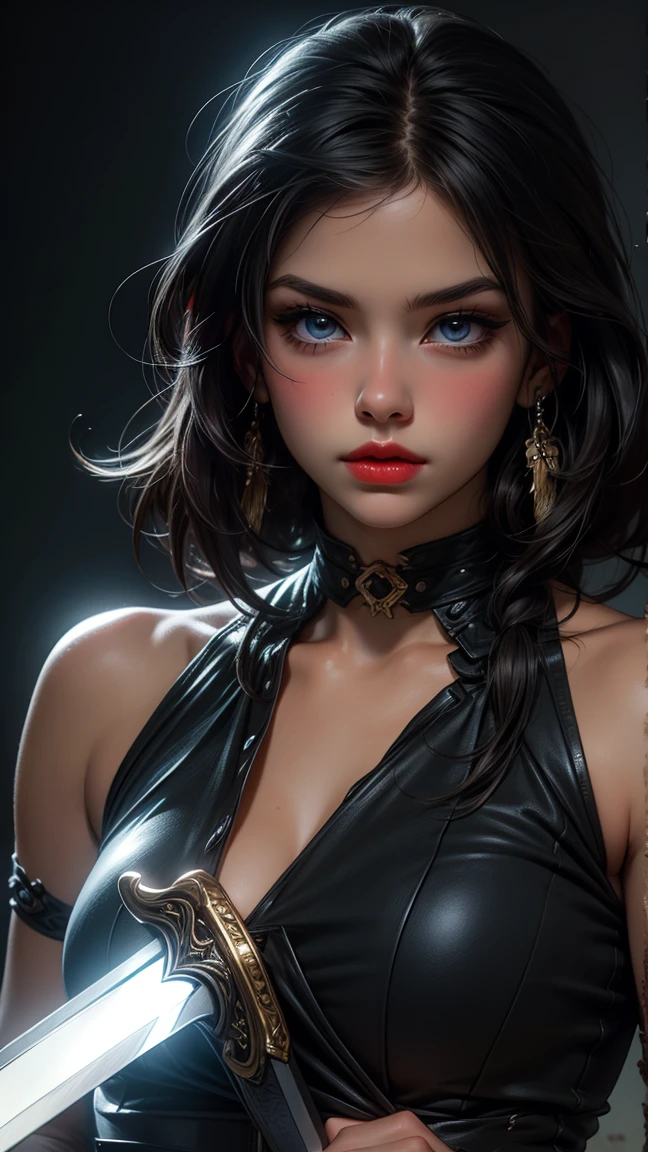 (Masterpiece:1.2, best quality, 4K, 8K, high res, ultra-detailed, photorealistic:1.37), dynamic, action-filled background, Wednesday Addams cosplaying as Black Widow, full body, detailed eyes, detailed lips, enigmatic expression, sexy but dangerous