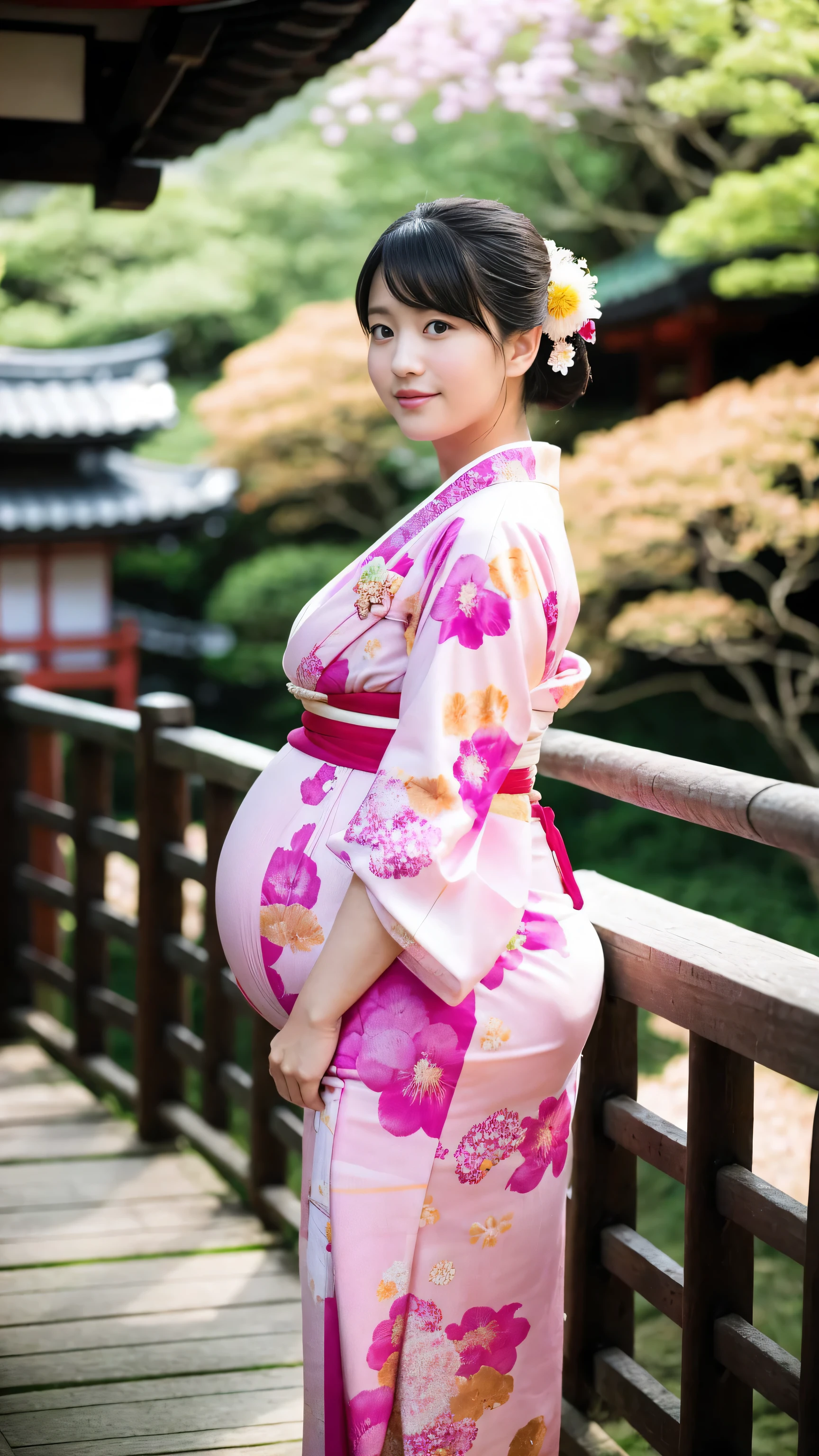 13 years old japanese girl pregnant with twins and wearing kimono