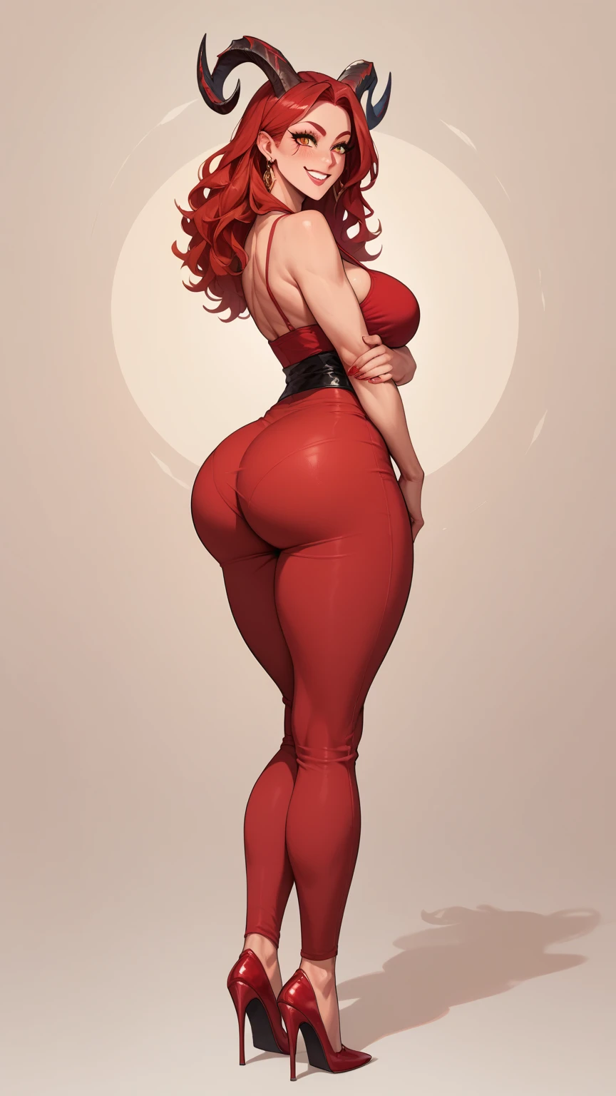 Christina Hendricks, rusty red hair,MILF, huge round breasts, voluptuous , wearing a dazzling evening gown, a diamond necklace , very low back drop, very low waist line, rear view, butt crack visible, upper body, closeup