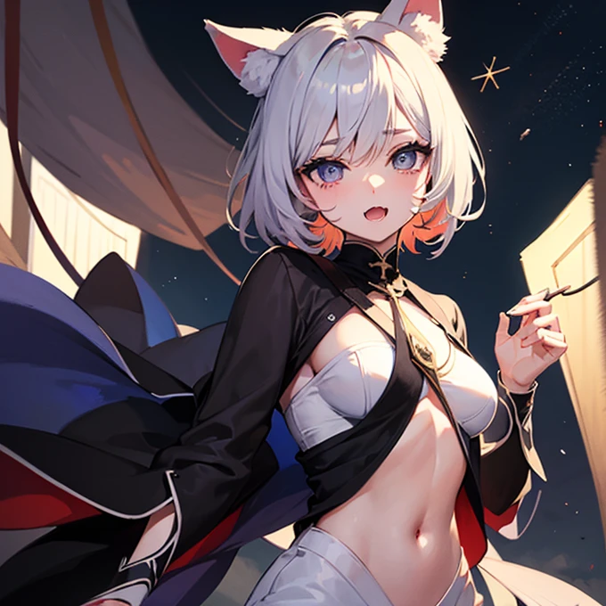 
Cute girl, like a sheep, short white hair, yellow eyes 🐏🔞