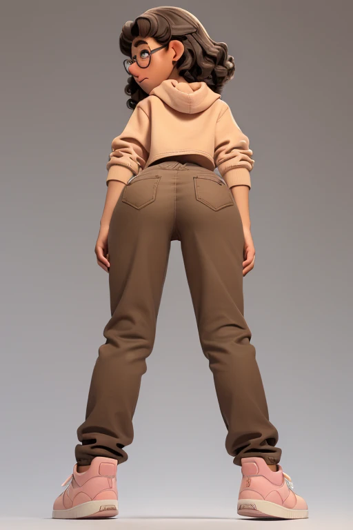 (masterpiece), (best quality), (ultra-detailed), ((masterpiece)) ((best quality)) ((ultra-detailed)) araffe woman in a brown leather outfit standing on a white surface, female full body, ( ( brown skin ) ), full body female, female outfit, ( brown skin ), fullbody, diesel punk female, inspired by Nyuju Stumpy Brown, distant full body view, ( ( dark skin ) ), leather pants, full body shot hyperdetailed