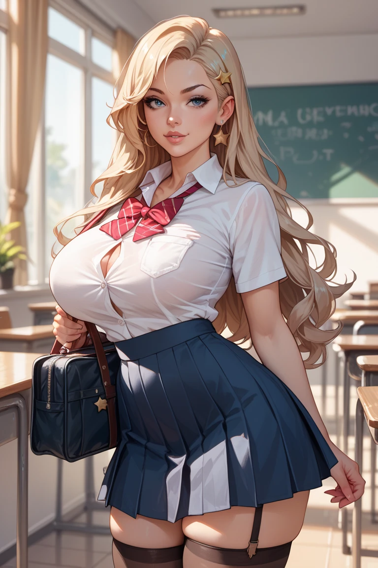 <lora:merope:0.65>,(best quality), big head, face happiness, (merope with huge breasts:1.2) in a high school uniform, upper body  <lora:add_detail:1> <lora:LowRA:0.2>