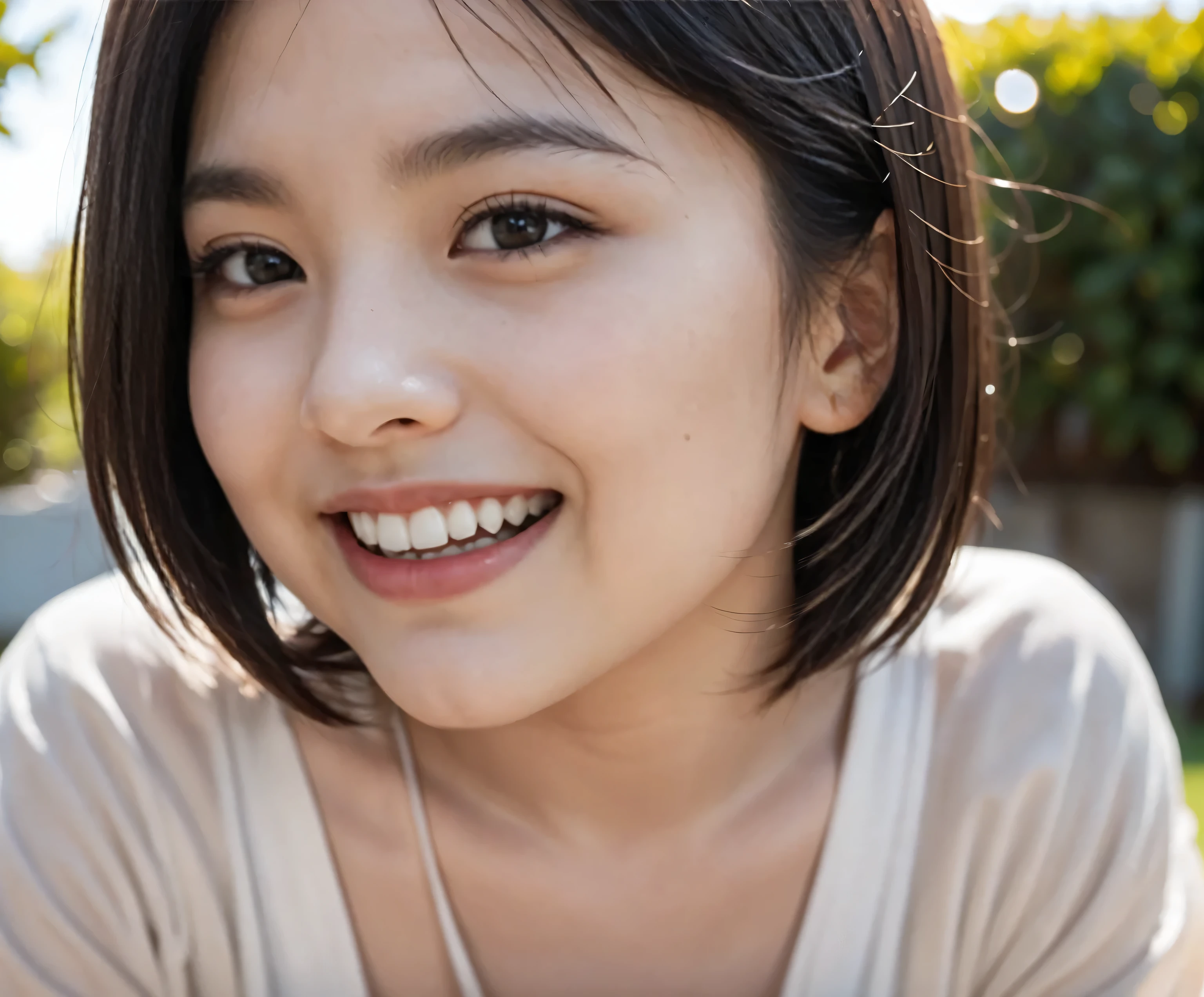 Masterpiece, top quality, insanely detailed, Hi-Res, {{ girl:smile:18::{{ Natural Cosmetics}},{{{{ {{{ large double eyelids}}},,{{{long eyelashes}}},{{ mascara }},{{ false eyelashes }},,{{{ eyeshadow}},{{lipstick}},{{}},,{ facial focus,}, { is laughing}, { squat },{ pee:1.8}, underwear, short hair, straight hair , pure white background, low angle shot , rule of thirds, Sunrise, Focus on 、blurred background