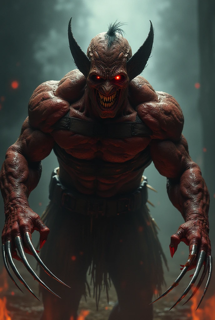 a beautiful demonic creature,demon,creature,horns,glowing eyes,sharp teeth,erect penis,muscular body,detailed anatomy,fantasy,dark,moody,dramatic lighting,cinematic,hyper detailed,octane render,4k,ultra-detailed,photorealistic,professional digital art