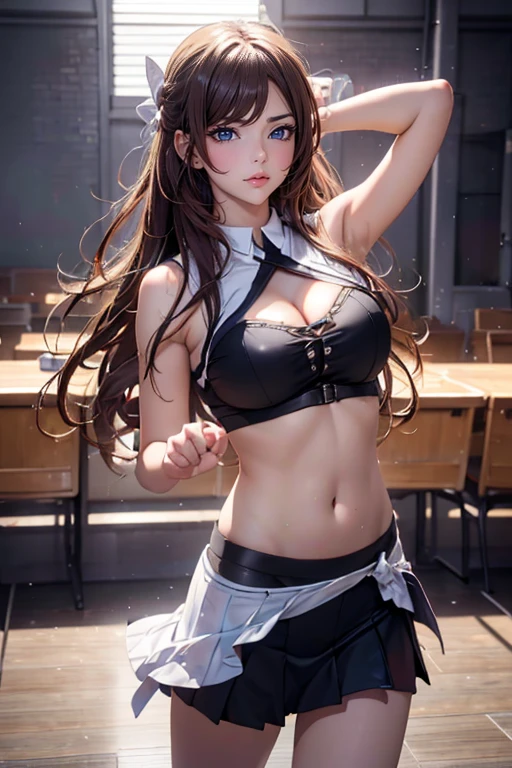 (masutepiece: 1.3), (max resolution: 1.2), (Ultra HDTV: 1.2), cinematric light, Ultra HDTV, (Detailed eyes and skin), (detailed facial features), nffsw, 8K resolution, Sharp Focus、(Puffy nipple)、 Brown Eye、Double eyelids, Thin eyebrows, Glitter Eyeliner: 1.2, Natural cheeks, Glossy skin, Fair skin: 1.2, shiny little necklace and earrings, (Glossy lips: 1.4),
One-person viewpoint, Wearing a white shirt with buttons, pencil skirts, knee high stockings、 (Gentle smile:1.2), (blush), a Innocent and cute girl, (Wavy Hair, dark brown hair, bangs flowing diagonally), Medium Long Hair, Puffy breasts)((Very intimate relationships: 1.2)), (Large breasts:1.1), ((Stand in a seductive pose with your buttocks sticking out:1.3)),