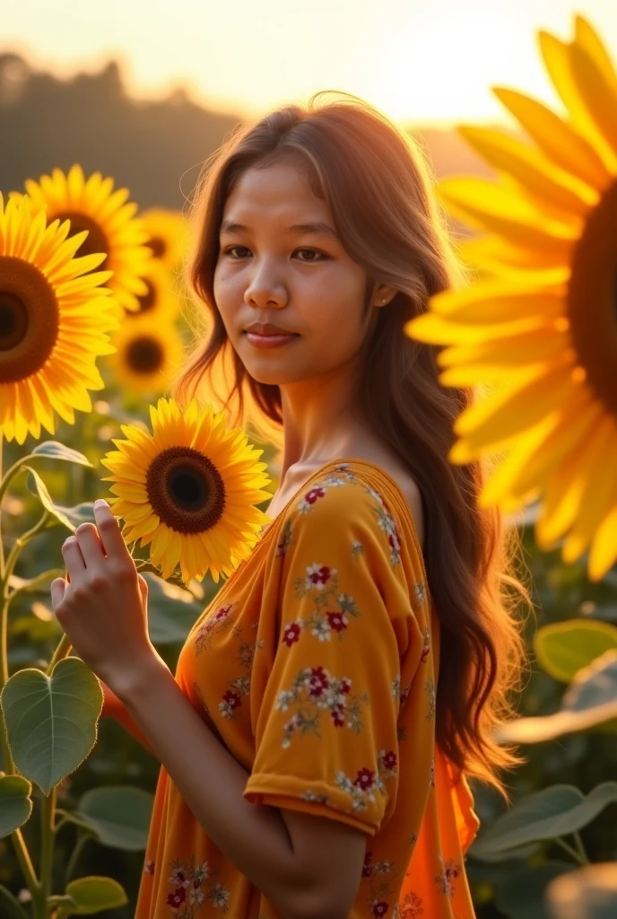 1girl in, Solo, Sunflower little fairy, Fantasy, Fantasy Fairy, 8K, Photography