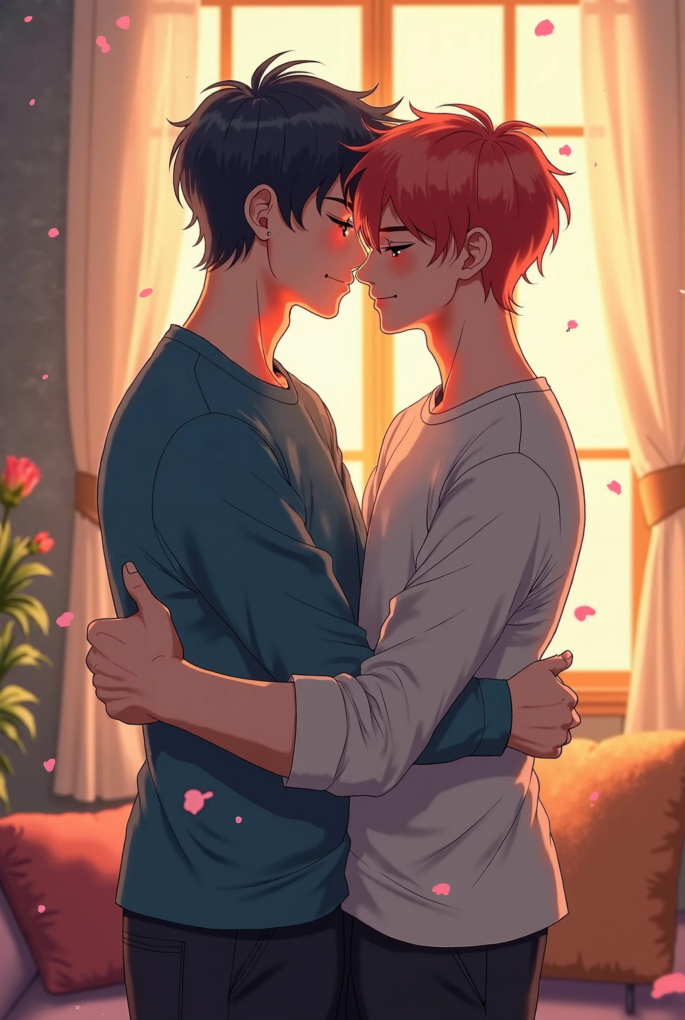 Black Man with Red-haired man fitting