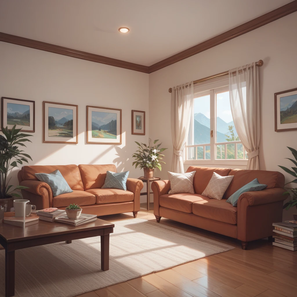 living、sofa、table、floor、Rug mat、ceiling、tv set