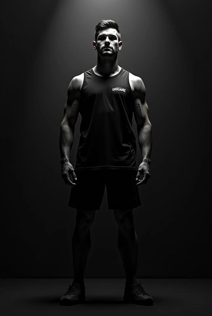 Faça a sombra de um bodybuilder fazendo double biceps de costa