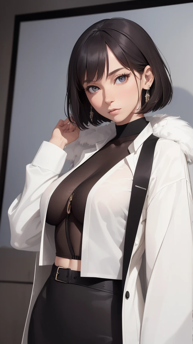 (((masterpiece、top-quality、top-quality、Official art、Beautifully Aesthetic:1.2)))、(1girl in:1.3)、ighly detailed、highestdetailed、A dark-haired、(((Seal on the nipple)))、(((White underwear)))、(shinny skin)、(Many colors:1.4)、Colossal tits、large full breasts、Sheer areol