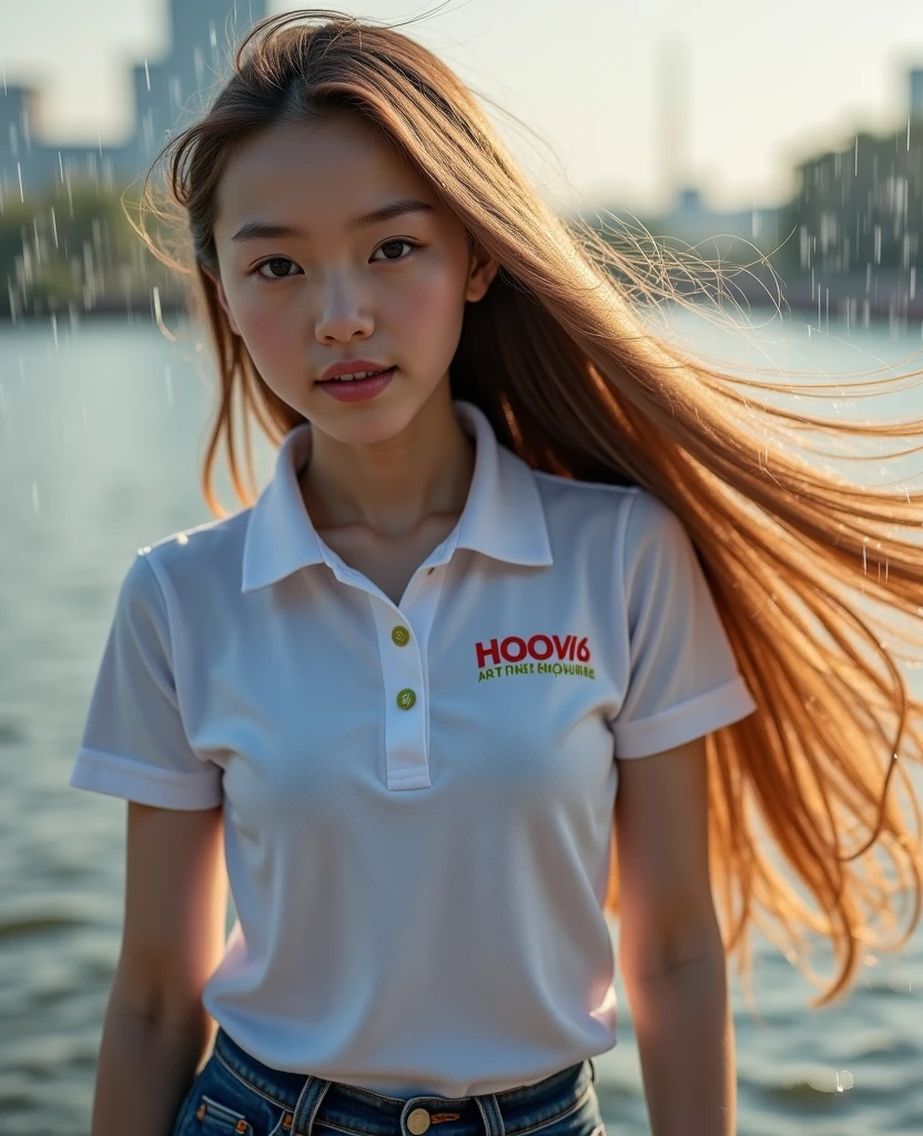(8K, RAW photograph, Highest quality, masterpiece:1.3),(Genuine,photograph:1.37),(Black Hair),Pause,One girl,Very beautiful face,cute,(small),(Hands down))),Poggy Hairstyle,Random representation,(White T-shirt),ＪＫ_style,(Track Shorts) ,Black Hair,(19 years old),moderate,Five Fingers,Normal hand,small Mouth,Straight hair