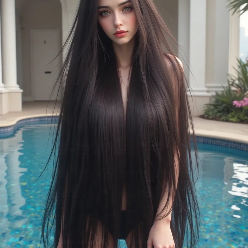 （ Highest Quality、 top quality、 highest resolution、 super realな写真、 full body photo、） in the seat、Amazingly long black hair is very beautiful、  hair length above the  about5 m 、 、Jet black straight hair、  very beautiful face、Beautifully groomed black hair、So many hairs、女性らしい を際立たせる超ロングの黒髪、 slim figure、 twinkle in both armpits,  beautiful hair、 bright lighting、  professional lighting 、Winner of the World Super Long Hair Contest.、 full body photo、Head-to-toe photo、about4 m 離れたところから撮影、 super real、The longest black hair in the world、hair longer than Rapunzel、She has extremely long black hair that covers her entire body....、Hair that is shampooed every day is so beautiful 、Iの髪はバラの香りがして、とても長い黒髪がIを に見せてくれます、Iの魅力は長い黒髪です、Long black hair is a symbol of beauty、I'Iは長い黒髪を誇りに思っています、この長い  hair length above the  とボリュームは世界中で賞賛されています、Her extremely long black hair spreads out like a fan.、Smooth black hair flows from my shoulders to the floor、I have a lot of hair、Lay your hair all over、 hide my hands with long hair 、Hide your fingers with your long hair、A storm of black hair almost overflowing the screen、, full body photo,超 very long hair in the 、 、the most  beautiful hair in the world、 lie on your back on the bed 、Long hair covers her 、白い下着または 、 covering my whole body with straight hair 、  very beautiful face、 beautifully styled black hair、So many hairs、女性らしさを強調する very long hair in the ' 、 slim figure、 Beautiful Shining Hair 、 bright lighting、  professional lighting 、 full body photo、Black hair contest winner、Location: Bedroom、Iの髪は床に届いて引きずっています、Full of black hair、She is leaning on the bed, She shows off her long hair.、The bed is full of hair、Long Black hair covers my whole body、 very long hair in the 、 Highest Quality、 top quality、 highest resolution、 super realな写真、 full body photo、 in the seat、  very beautiful face、超 very long hair in the 、  hair length above the  （about）.５ m 、Jet black straight hair、Hair longer than height、Iの髪は'It hasn' I have not been cut in over 20 years .、 slender body、 、 World Long Hair Contest winner 、Very long hair fills the screen、The longest hair in the world 、The most abundant hair in the world、世界で最も beautiful hair、location:  private pool、Iの長い髪がプールサイドに溢れている、Long hair covers her vagina、Long hair wrapped around my body、Iの長い髪はベルベットのように艶やか、Iは生まれてから一度も髪を切った事がない、I take care of my long hair every day、ラプンツェルがIの長い髪に劣等感を抱いて逃げ出した、愛する人が望めばIの長い髪の全てを捧げるつもり、Iの長い髪はとても sexy、Iの長い髪は、Iの長い髪は挑発的で卑猥だ、Iの長い髪はIの最大のチャームポイント、Iの長い髪の艶やかさは多くの人を圧倒している、世界中の女性達がIの長くて beautiful hairを羨ましがっている、Hair so long it almost reaches the sky、Iの髪の多さは世界一、Iの笑顔は世界中の人々It has been praised by、 private poolはIの長くて多い髪で覆い隠されている、IはIの長い髪を振りほどいた、Iの長い髪の美しさに魅せられて気絶する人々 、Iの長い髪からは薔薇の香りがする、長い髪が魅力的なのでIは男性からもてる、長い髪のお手入れは大変だが絹のような艶やかで beautiful hairを維持することに役立っている、  Morning Glow、Her long, Untied hair flutters down、Long hair is wonderful！