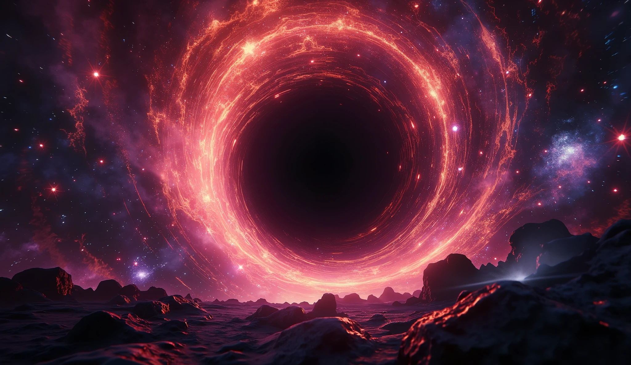 universe、 ultra-realistic black hole 、 star-sucking black hole becomes、universeの神秘、 the more you look at , the scarier
