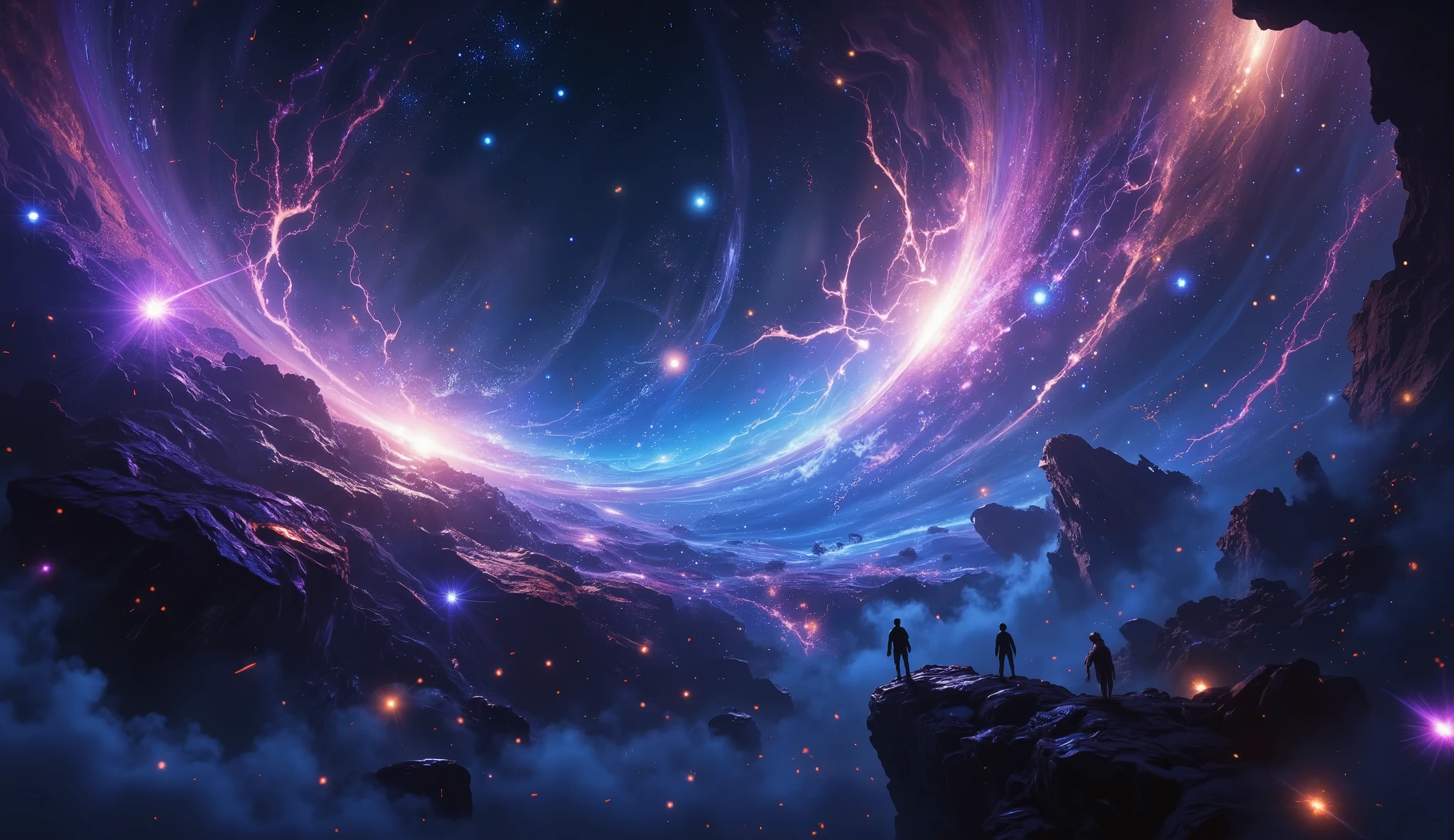 universe、Ultra-realistic galaxy 、 galaxy that scatters stars、universeの神秘、 the more you look at , the scarier