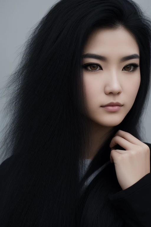 anime girl in a black outfit with a sword in her hand, very beautiful cyberpunk samurai, digital cyberpunk art, cyberpunk art, cyberpunk girl mech, female cyberpunk girl, cyberpunk geisha, digital cyberpunk - anime art, cyberpunk samurai, anime style 4 k, badass 8 k, cyberpunk girl in hoodie, arafed asian woman posing for a picture, jaeyeon nam, gorgeous young korean woman, beautiful south korean woman, korean girl, beautiful young korean woman, korean woman, heonhwa choe, korean women's fashion model, sexy look, big breast, sexy pose, show breast, grey hair