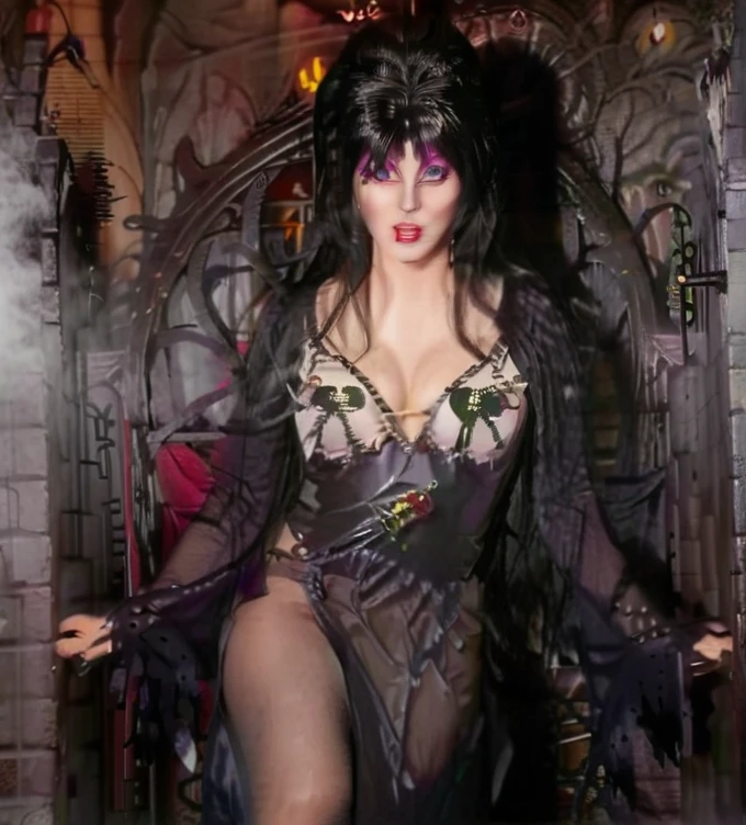 (best quality,4k,8k,highres,masterpiece:1.2),ultra-detailed,(realistic,photorealistic,photo-realistic:1.37),curvy Gothic female wearing sexy fur lined dress,blue hair,thicc,wearing fishnets,nsfw,lewd,black lipstick,wearing leather goth outfit,large demonic wings,portrait,grim,dark fantasy,femme fatale,gothic style,vibrant colors,soft lighting