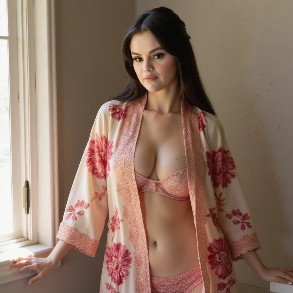 Catherine Zeta-Jones dressed in a sweater and colorful panties
