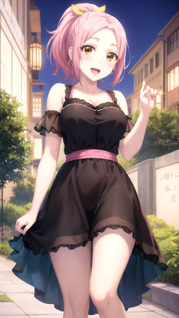 Nino nanaco、short hair, Twin tails、Pink Hair、 blue eyes, hair ornaments, Hair Ribbon, blunt , Both sides up, butterfly hair ornaments, skirt,Off the shoulder、Random color see-through kunoichi costume、Japanese see-through female samurai costume、See-through female ninja costume,, Open clothes, Collared dress emphasizes cleavage、胸の谷間のSweat is noticeable、Professional lighting light reflection、 looking at viewer, (masterpiece:1.2), Highest quality, High resolution, unity 8k wallpaper, (figure:0.8), (Beautiful fine details:1.6), Highly detailed face, Perfect lighting, Highly detailed CG, (Perfect hands, Perfect Anatomy),heavy rain、heavy rainで全身びしょ濡れ、heavy rainで全身びしょ濡れの服、High heels、 ((Perfect handsの形))、(Perfect foot shape、Embarrassed expression、blush、Gestures to seduce a man、Shining Sweat、Perfect Skin,Sweat is noticeable、太もものSweat is noticeable、 Fair skin,Tight waist, Sweating profusely、Sweaty hair、Sweaty clothes、Sweaty、Visible sweat、rain-wet hair、A vast Western church with stained glass windows
