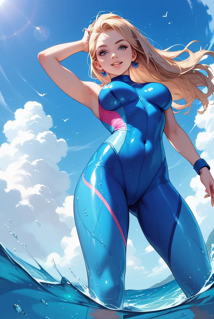 (masterpiece, best quality, highres:1.2),(photorealistic:1.2),(intricate and beautiful:1.2),(detailed light:1.2),(colorful, dynamic angle),Gwen Stacy,long blonde hair,blue eyes,swim suit,outdoor,beach,sunset,(highres textures),soft light passing through hair,(sharp),(hdr:1.4),high contrast,(cinematic),wrenchsfantasy,fantasy,
