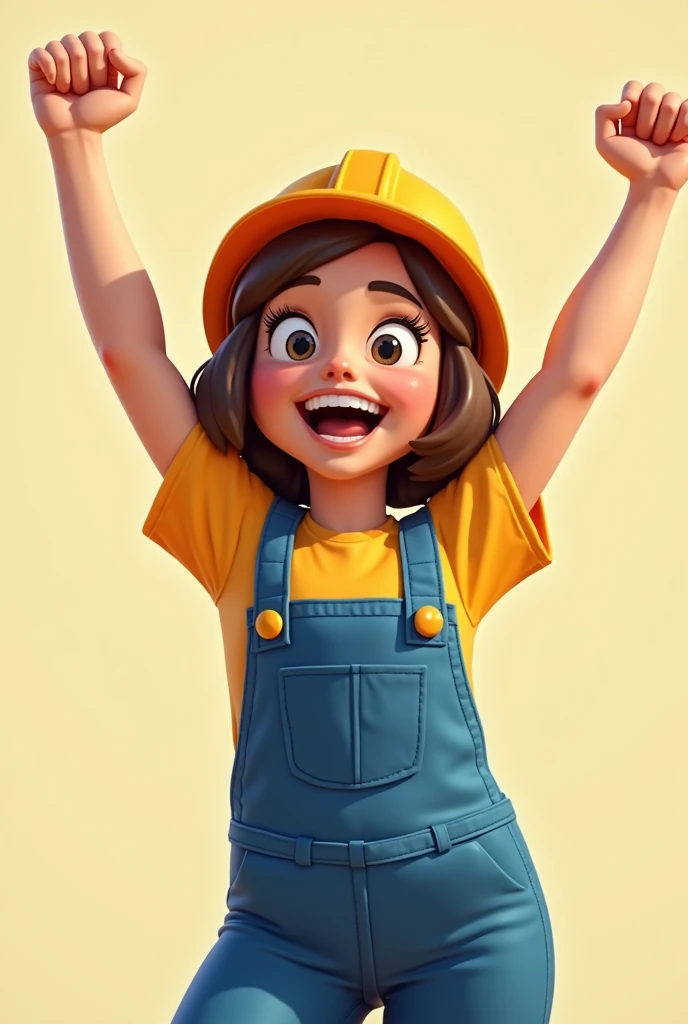 ((Laugh happily)), bit girl,Nature,Wearing yellow overalls, Wear a yellow hard hat, Wear yellow work boots,excavate, Work on construction sites, Sunlight shines on the face, Sweat on the face, wearing DRK_glam, No_Humanity, Depth of field, TO8 contrasting style shadows, (Dark: 0.8), (8K, RAW photo, Best quality, Masterpiece: 1.2)