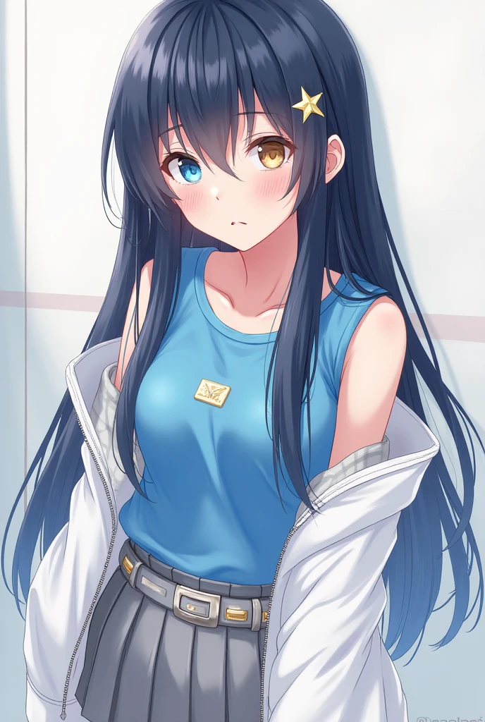 best quality, amazing quality, very aesthetic, absurdres, (1girl, aris (blue archive), blue archive, blue eyes, black hair, small breasts), (realistic face:0.9),(alternative fashion:1.8), (grin, blush, thigh:1.3), (cowboy shot), (glowing eyes), (half closed eyes:0.9), (), (official art:1.3), (pool), expressive eyes, perfect face, 4k, extremely detailed anime illustration, extremely detailed eyes, perfect anatomy, light rays, extremely delicate body, smooth skin, (simple background:1.5), clear eyes, beautiful face, small breasts,(anime style:1.7), (Warm Light:1.5), (highres:2),
