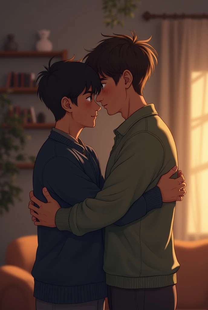 Boy kisses boy's butt