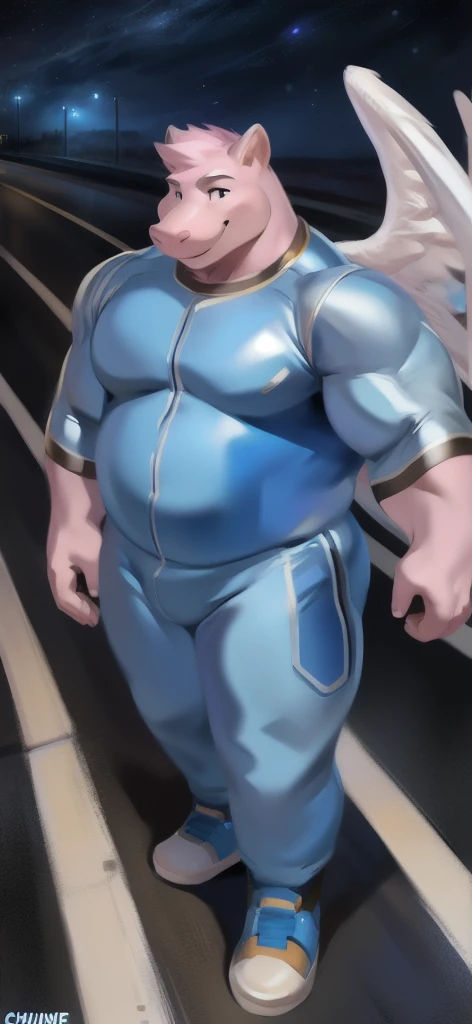 Epic Citizen Zootopia style, My Heroe Academia Character, Dungeons and Dragons style, A poor villager, obese Medieval Fantasy, Real life, Anime serie, Anime character, Obese muscle Obese Sumo wrestler Werebeast ???, full body pic (obese, strong legs and arms) Sumo wrestler Werebeast ???. Obese muscle fat ??? (bulky, wide, broad shoulders), Citizen obese Werebeast ???,  masterpiece, best quality, game cg, 1boy, solo, male focus, looking at viewer, upper body, depth of field, anime coloring, , sting_eucliffe, blonde hair, blue eyes, spiked hair, , ,