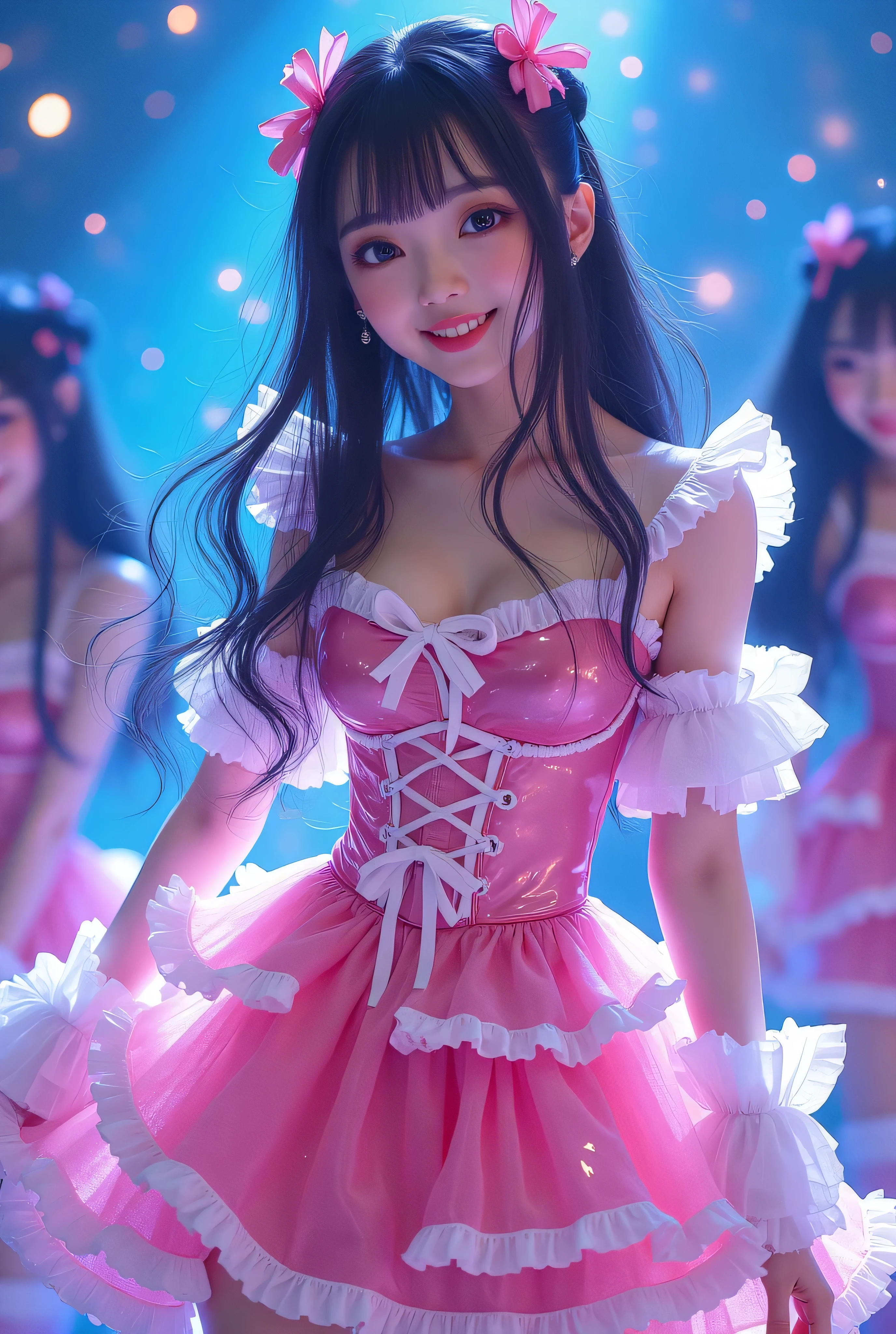 There is a woman in a pink dress posing for a picture - SeaArt AI