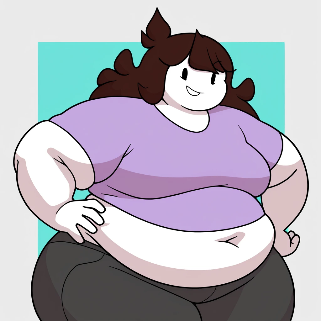 Fat obese, sssbbw, gluttony, high school girl, pixar animated, toothy grin, grabbing belly, Masterpiecev10, Extremely detailed, belly hanging out, sexy, sensual, ((black striped shirt)), black lipstick, black hair, pale