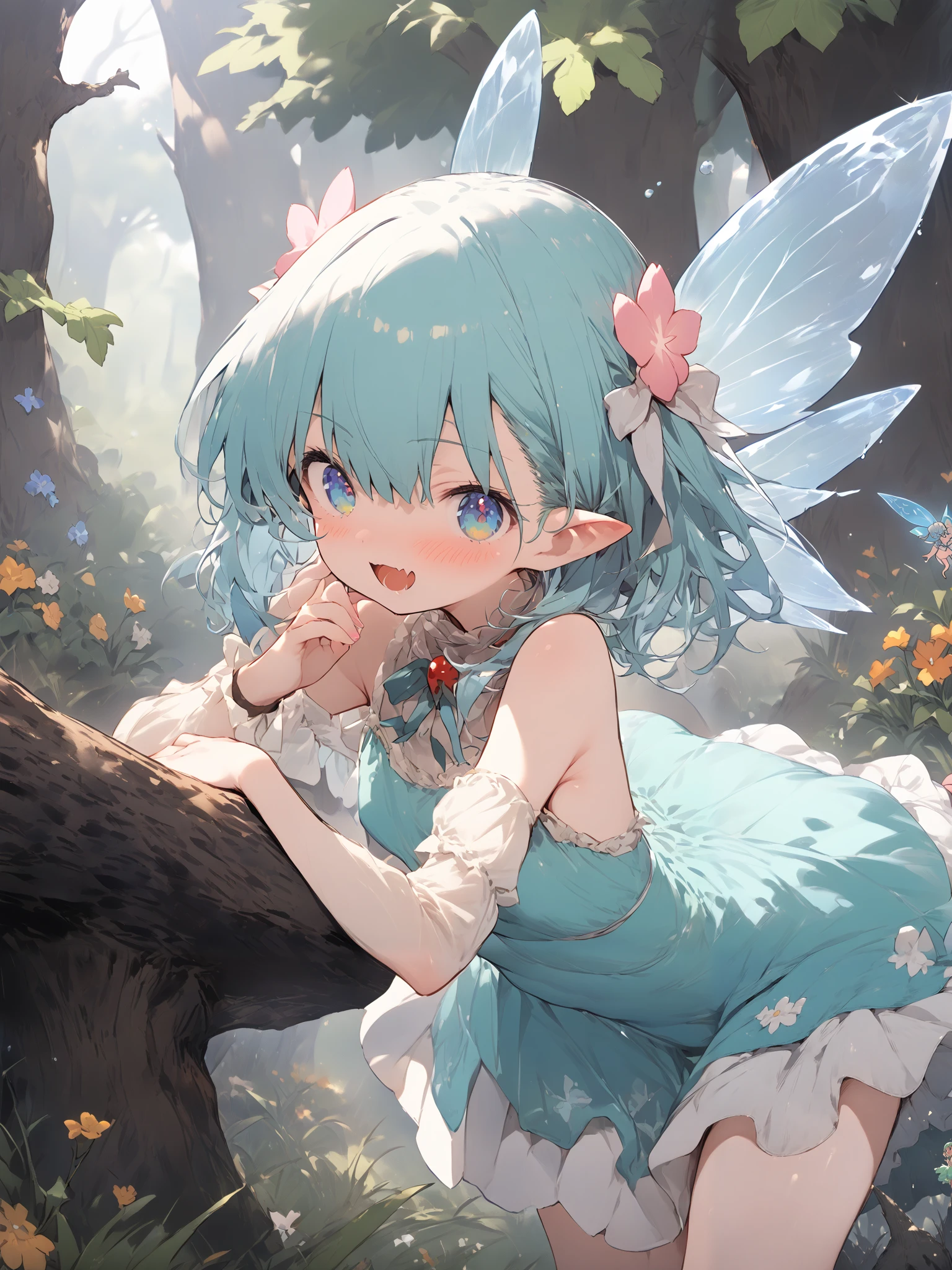 High Resolution, Masterpiece, Best Quality, fantasy, fairy, cute fairy girl, forest, cottage core