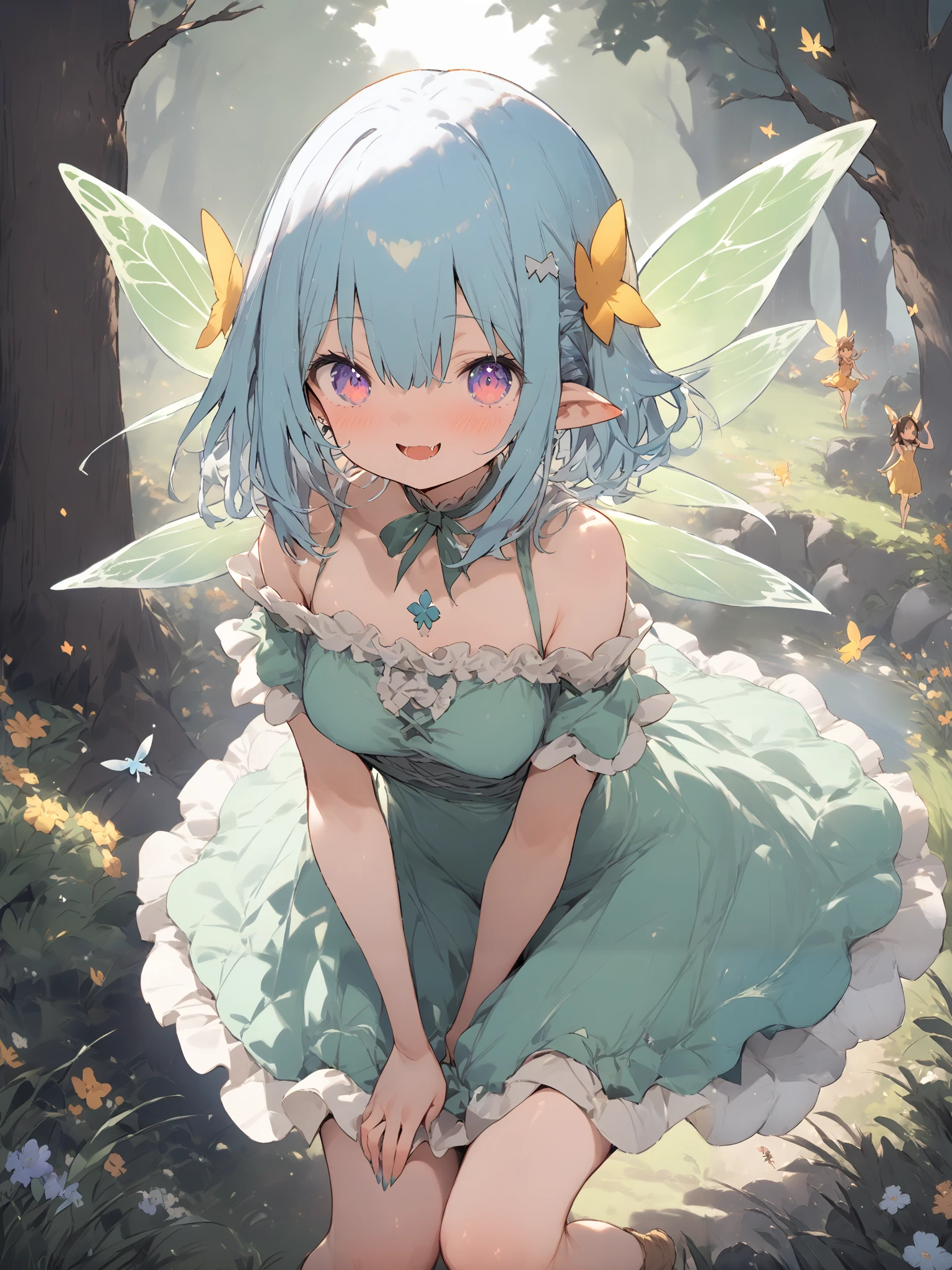 High Resolution, Masterpiece, Best Quality, fantasy, fairy, cute fairy girl, forest, cottage core