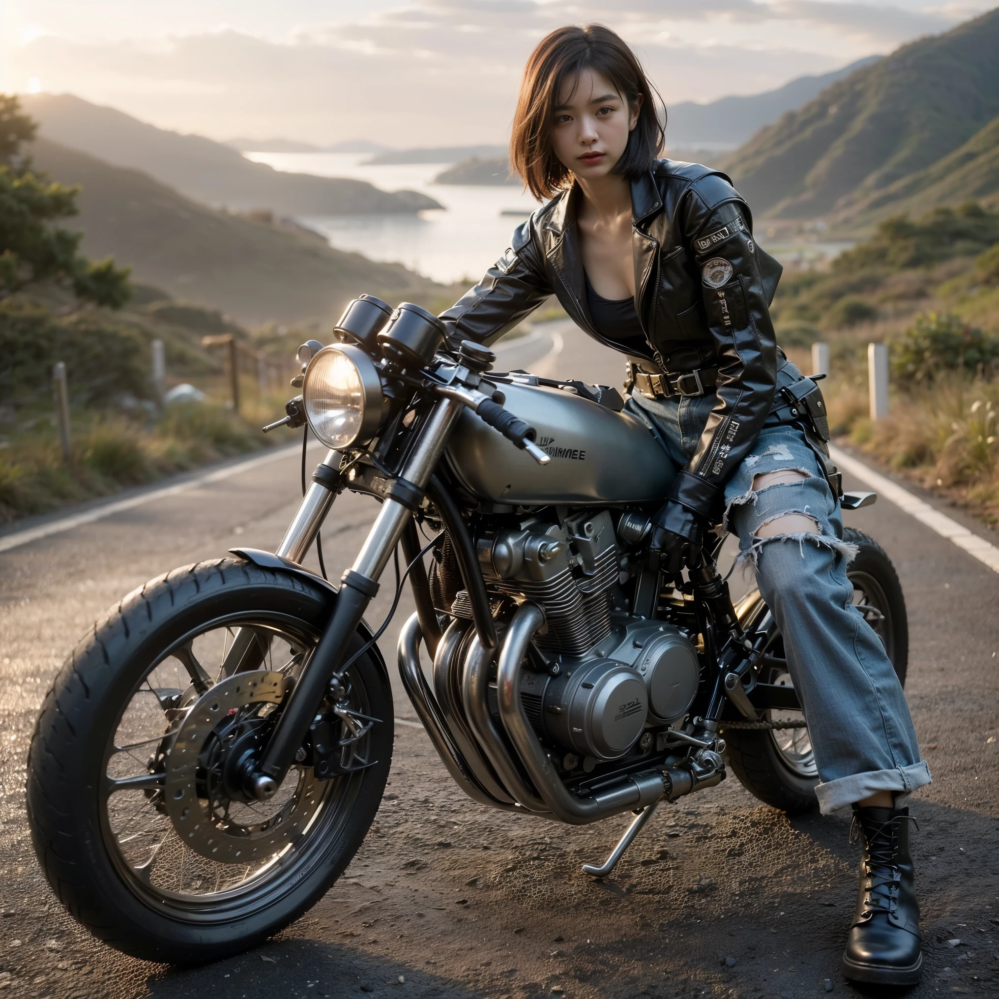 (Completely live action:1.37), (Amazingly realistic textures:1.37), (masterpiece, best quality:1.2), (8k uhd, 16k, 32k, ultra high res), amazingly realistic skin, amazingly realistic photo, superrealism, (photorealistic:1.37), (RAW photo), ultimately realistic, (ultimately realistic all details), (ultimately realistic all textures), super realistic lighting, super realistic shadow, (japanese girl:1.5), ((young face)), smiling, happy, super realistic face, ultimately realistic skin, ultimately realistic eyes, (amazing droopy eye makeup:1.35), ultimately realistic background, ultimately realistic detail up, kkw-ph1, ((design by KATOKI HAJIME, amazingly intricate details, Anatomically perfect hands, mechanical body, mechanical chest, mechanical legs, mechanical arms, machine armour))